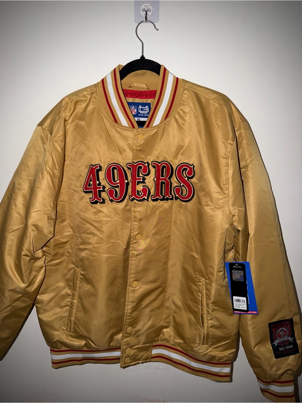 San Francisco 49ers Gold Satin Bomber Jacket